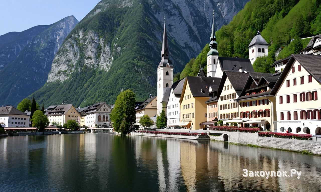 Хальштатт в Австрии живописная деревня у альпийского озера с панорамными видами