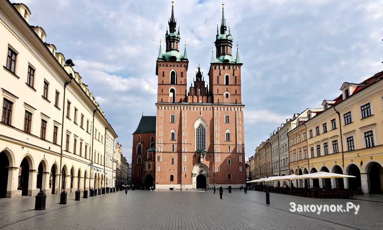 Краков Польша исторический центр и Рыночная площадь