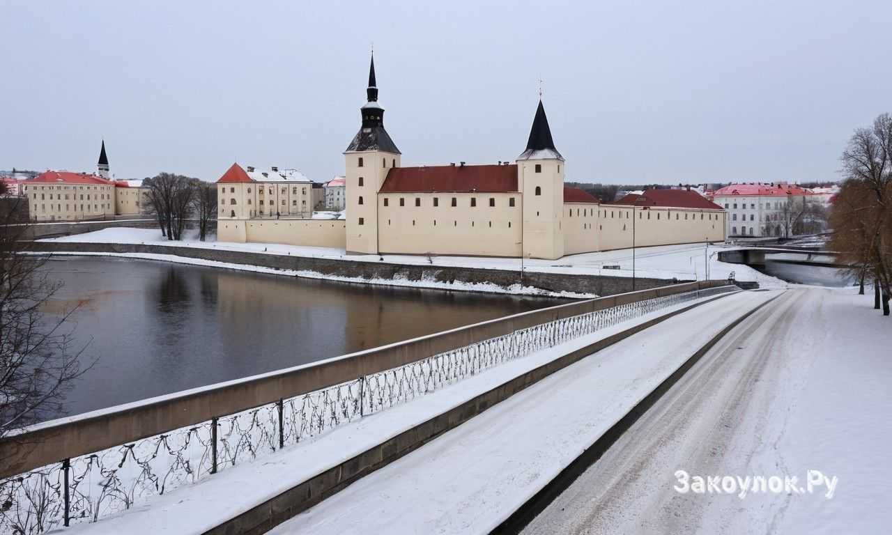 Маршрут прогулки между крепостями вдоль реки Нарвы