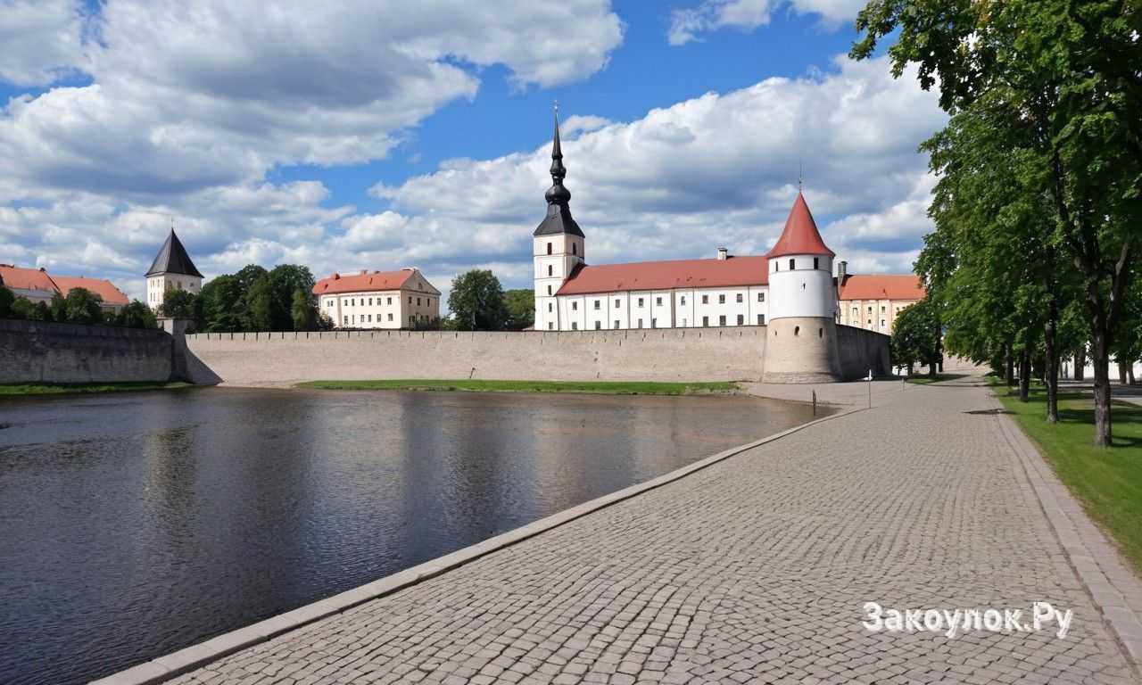Ивангородская крепость с эстонской стороны и обзор с набережной